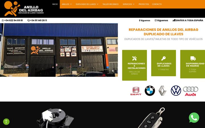 Screenshot of anillodelairbag.com