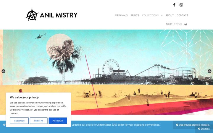 Ekraanipilt saidist anilmistryart.com