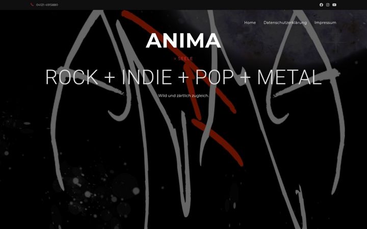 Screenshot of anima-band.de