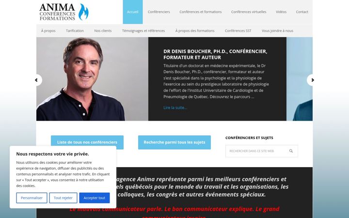 Screenshot of anima-conferences-formations.com