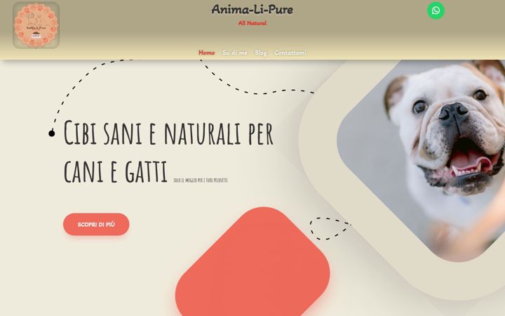 Screenshot stránky anima-li-pure.it
