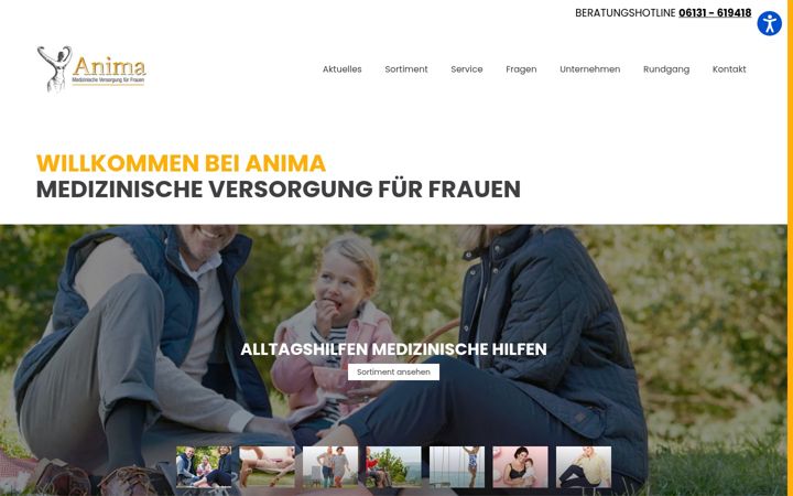 Screenshot of anima-mainz.de