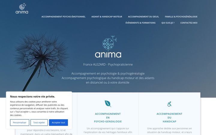 Screenshot van anima-therapie.fr