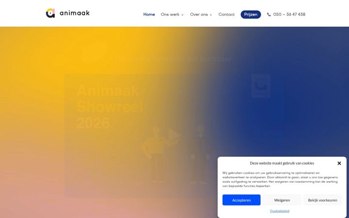 Screenshot of animaak.nl