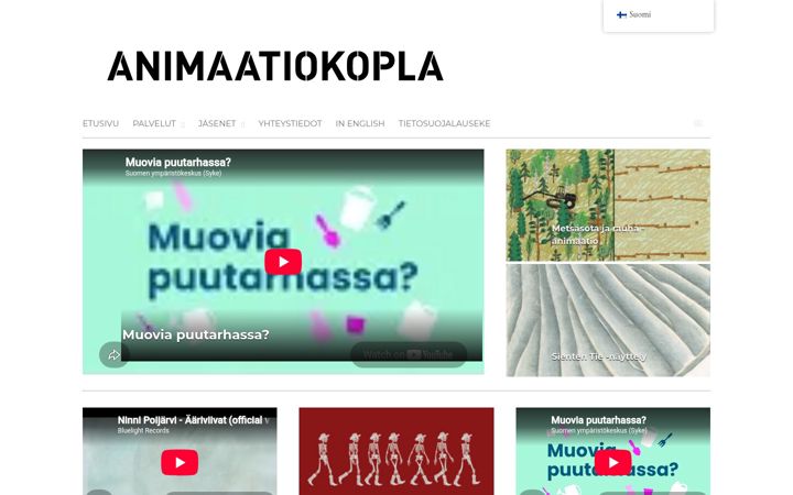Screenshot of animaatiokopla.fi