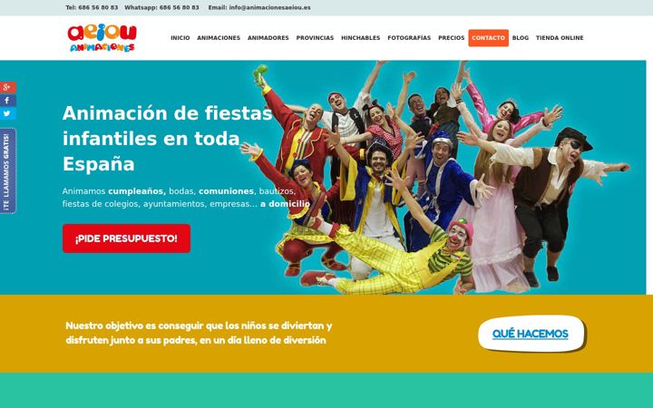 Screenshot of animacionesaeiou.es