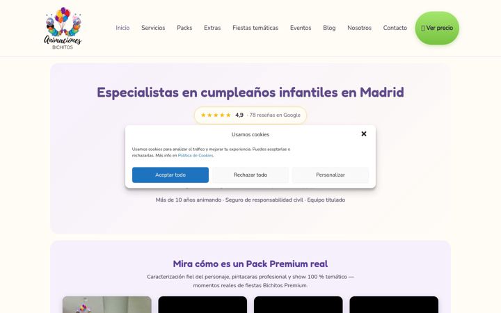 Screenshot of animacionesbichitos.com