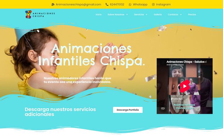Screenshot van animacioneschispa.es