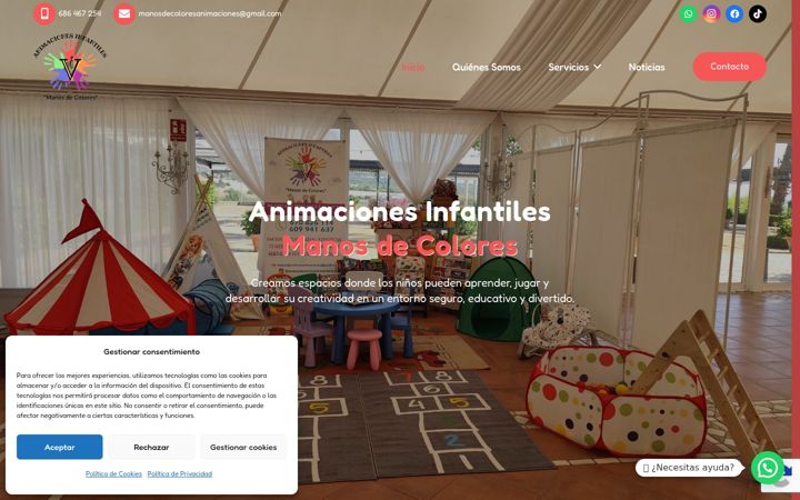Screenshot of animacionesinfantilesmanosdecolores.com