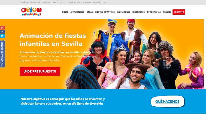 Screenshot of animacioninfantilensevilla.com