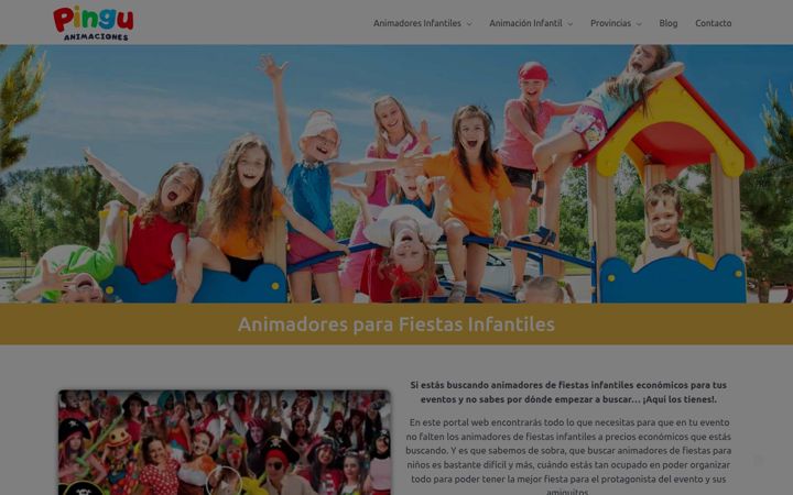 Screenshot του animadoresfiestasinfantiles.es