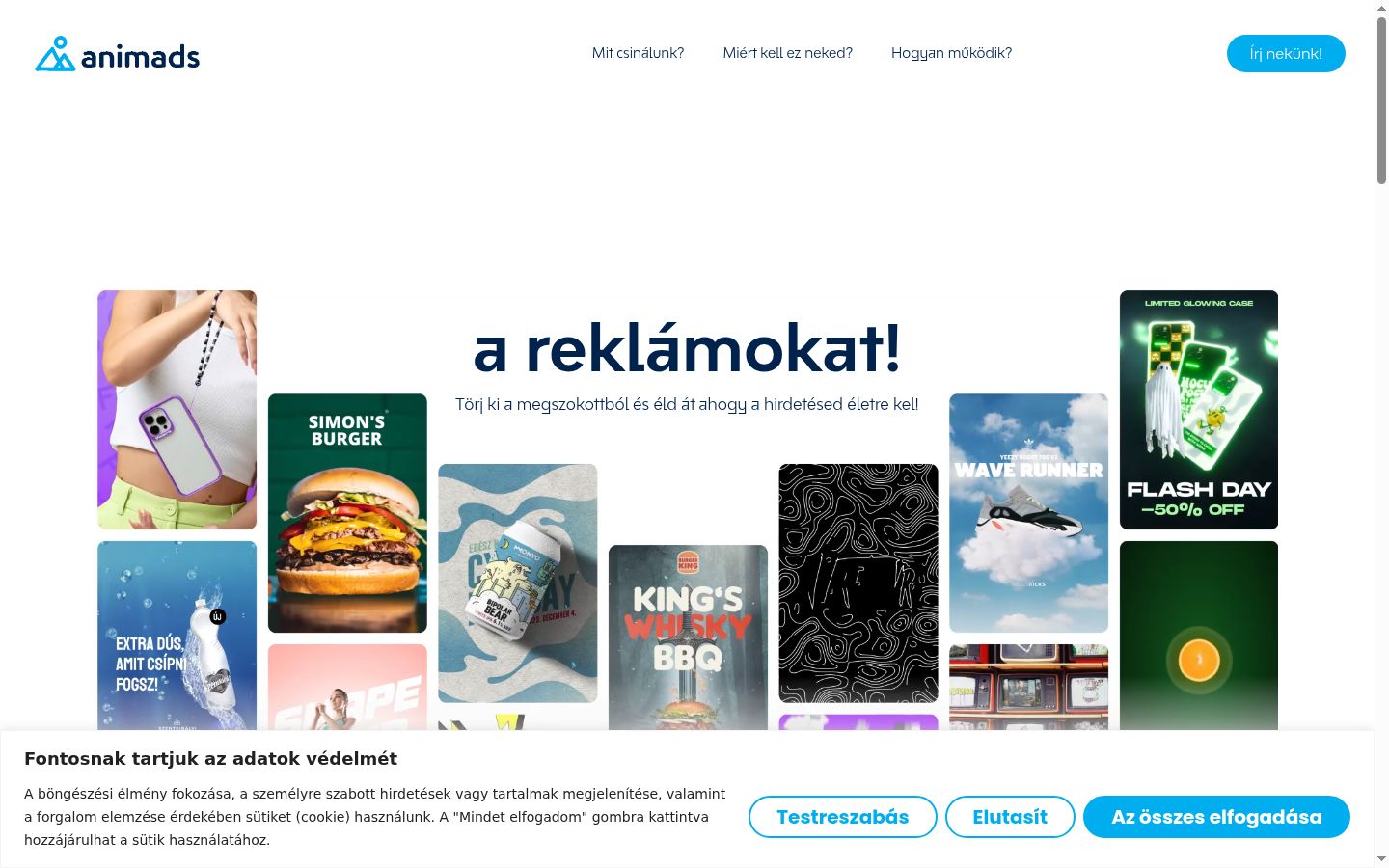 Skærmbillede af samtykkebanneret, som det blev vist før nogen interaktion