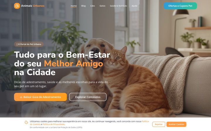 Screenshot of animaisurbanos.com.br