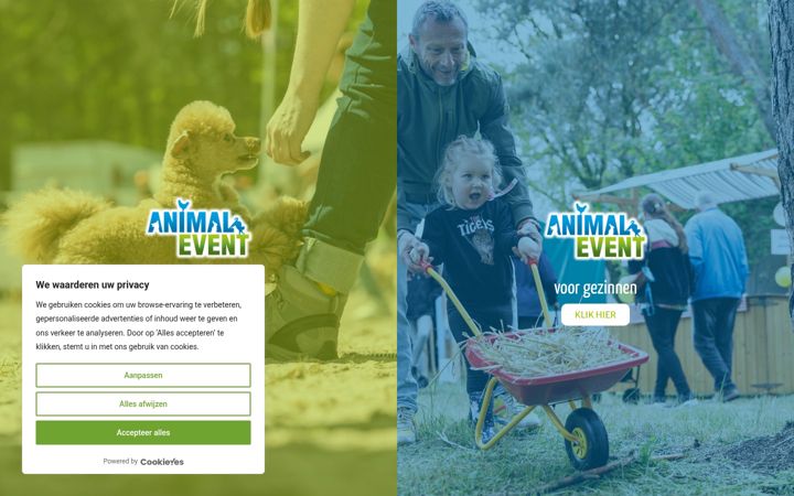 Captura de pantalla de animal-event.nl