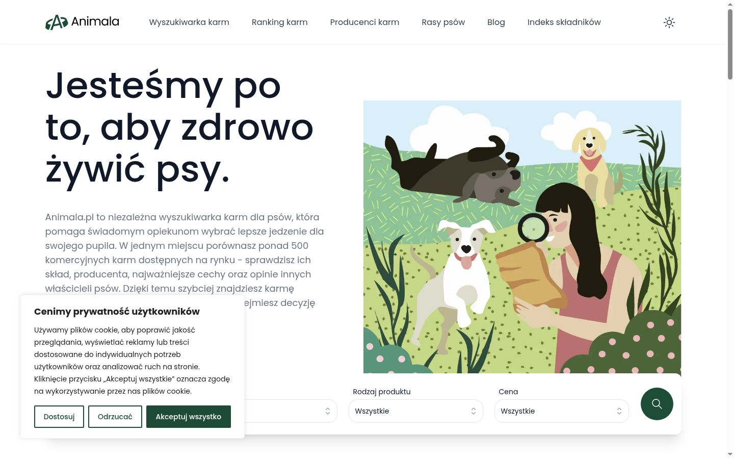 Zrzut ekranu banera zgody wyświetlanego przed jakąkolwiek interakcją