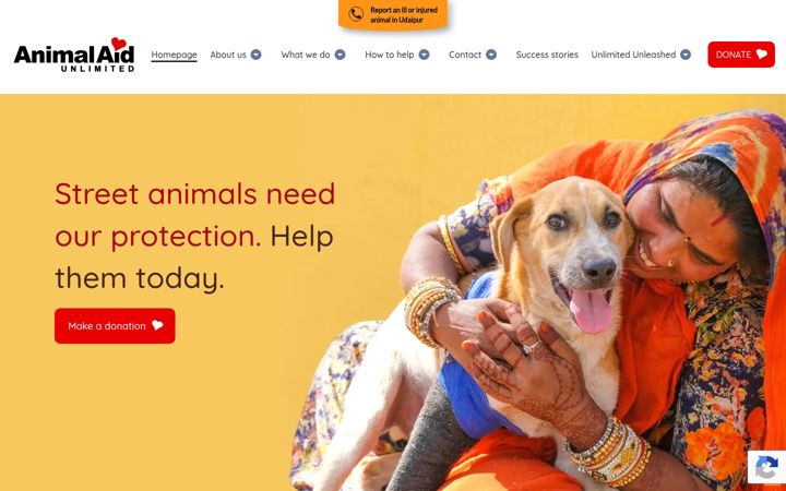 Ekrano kopija animalaidunlimited.org