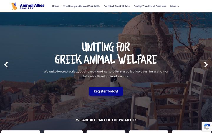 Ekrānuzņēmums no animalalliessociety.com