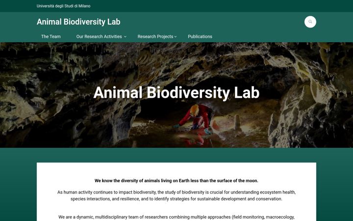 Screenshot di animalbiodiversity.unimi.it