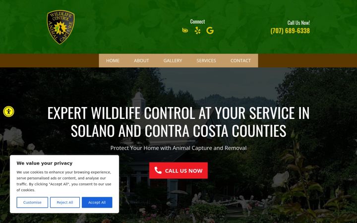 Screenshot of animalcaptureandremoval.com