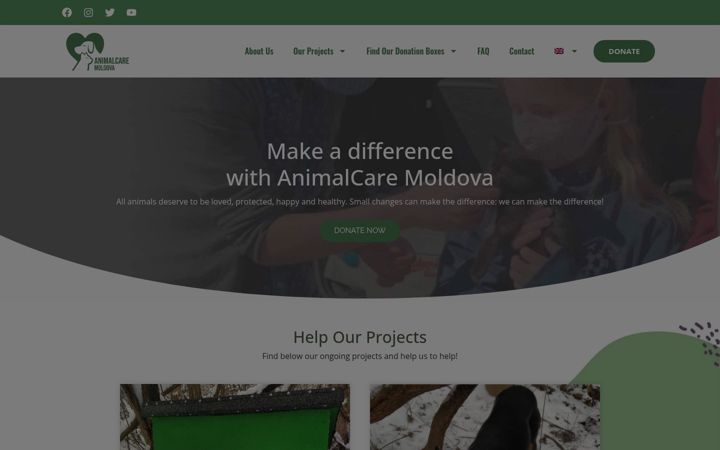 Screenshot of animalcare-moldova.com