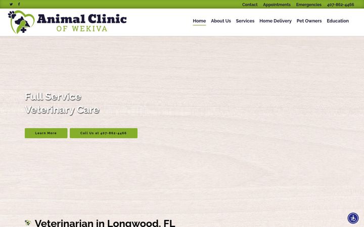 Skærmbillede af animalclinicwekiva.com