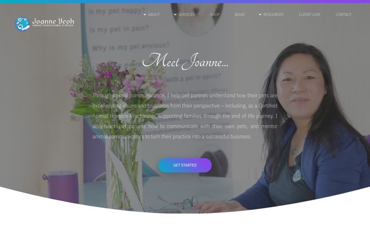Screenshot of animalcommunicationinsights.com