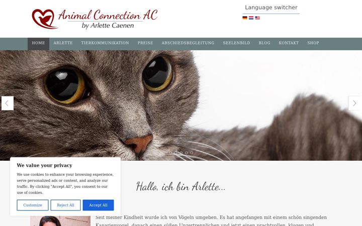 Screenshot of animalconnectionac.com