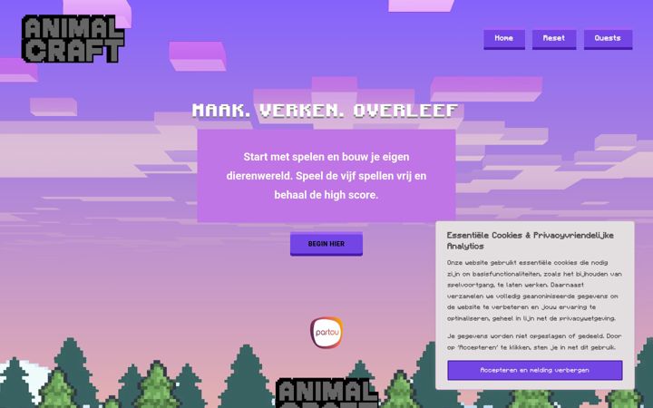 Captura de pantalla de animalcraft.nl