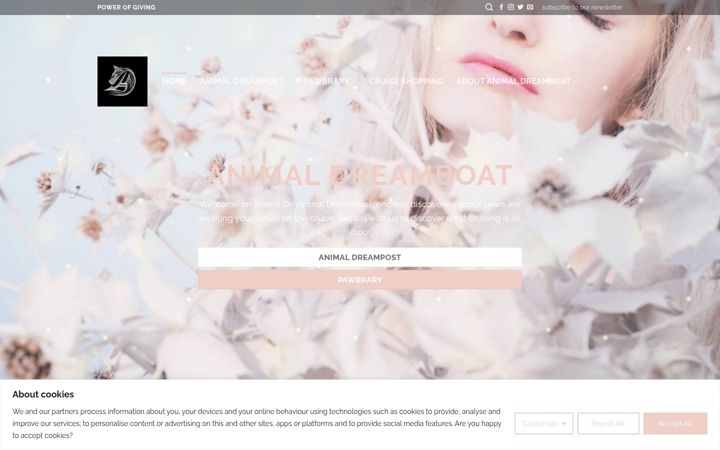 Skærmbillede af animaldreamboat.com