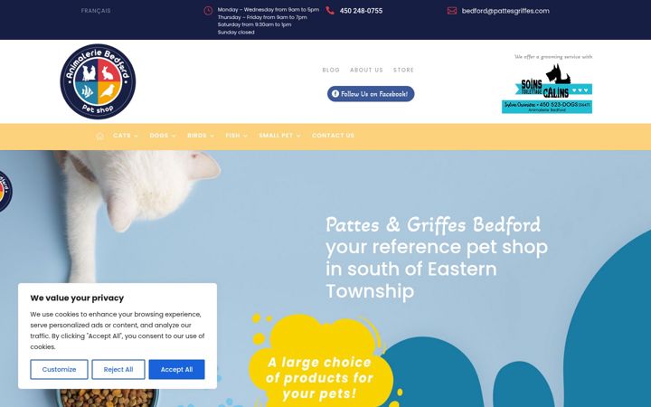 Skærmbillede af animaleriebedford.com