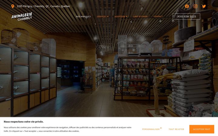 Screenshot of animaleriechambly.com