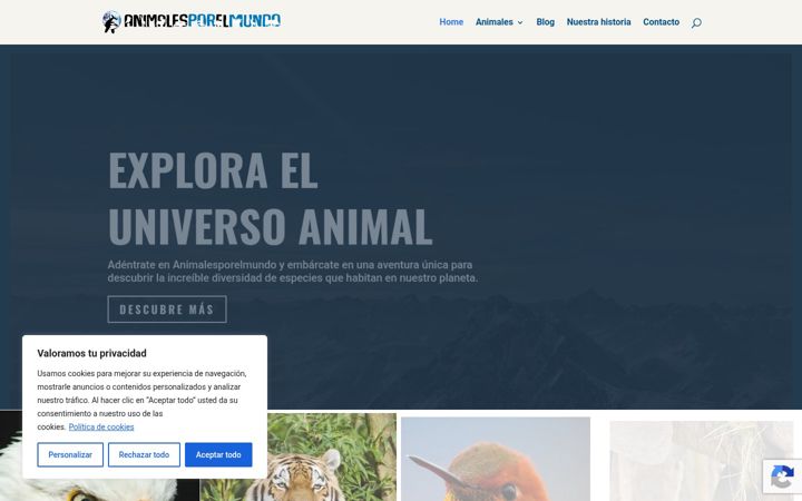 Screenshot of animalesporelmundo.com