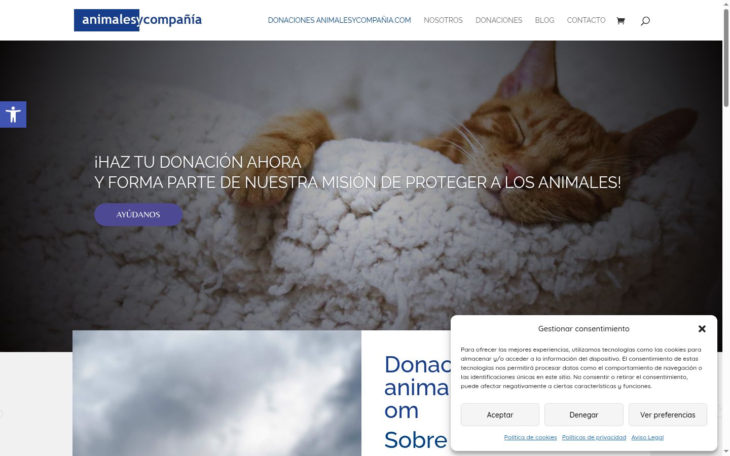Screenshot del banner di consenso mostrato prima di qualsiasi interazione