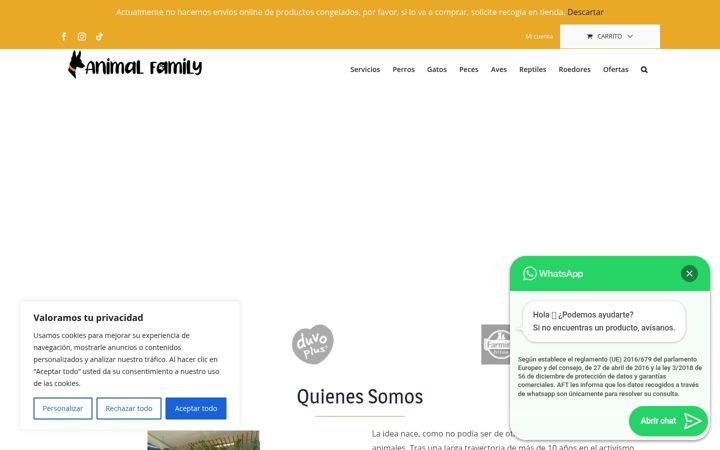 Skærmbillede af animalfamilytenerife.com