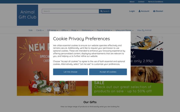 Skærmbillede af animalgiftclub.com
