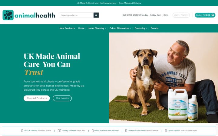 Ekrānuzņēmums no animalhealth.co.uk