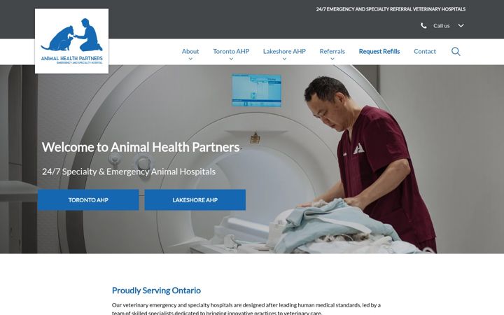 Screenshot of animalhealthpartners.com