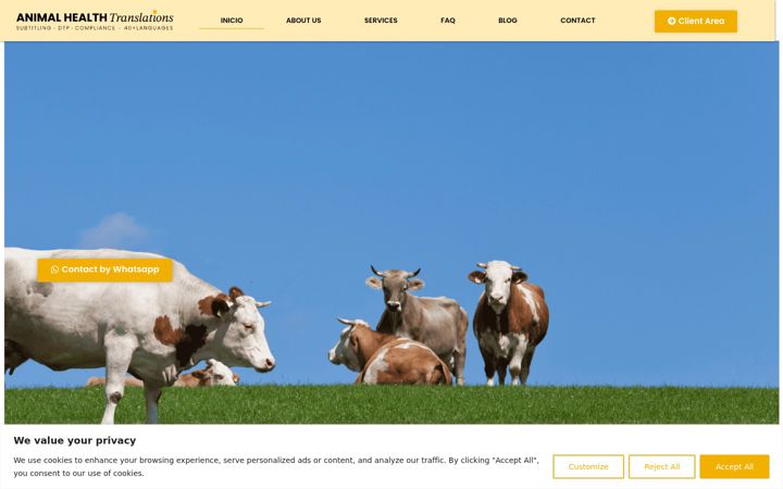 Screenshot of animalhealthtranslations.com