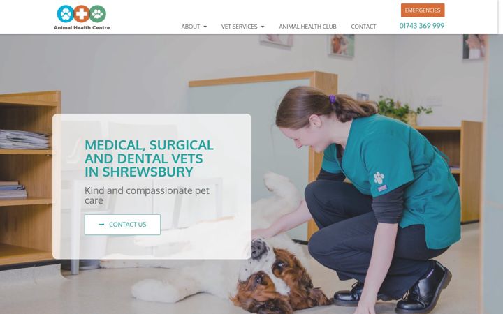 Ekrānuzņēmums no animalhealthvets.co.uk