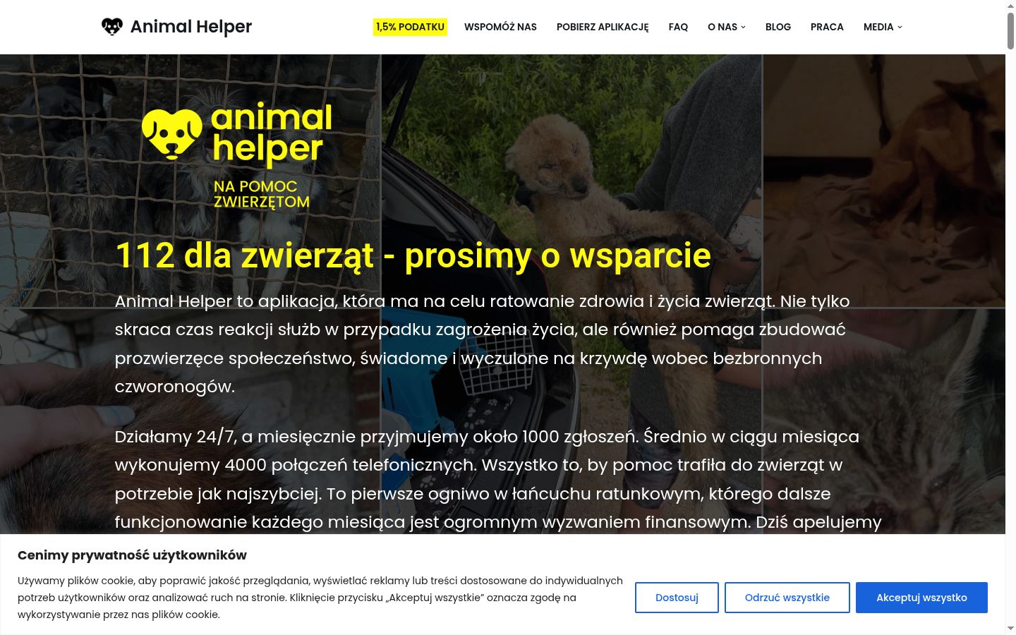 Screenshot del banner di consenso mostrato prima di qualsiasi interazione