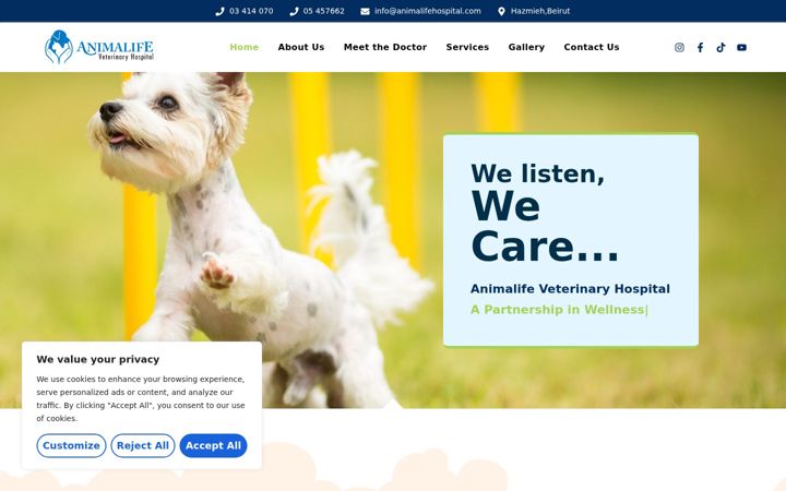 Skærmbillede af animalifehospital.com