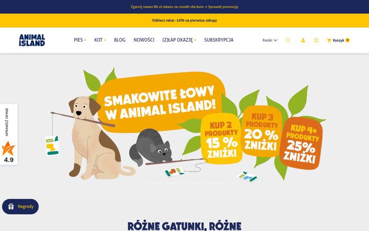 Screenshot of animalisland.eu
