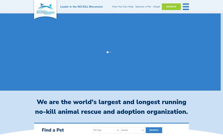 Screenshot of animalleague.org
