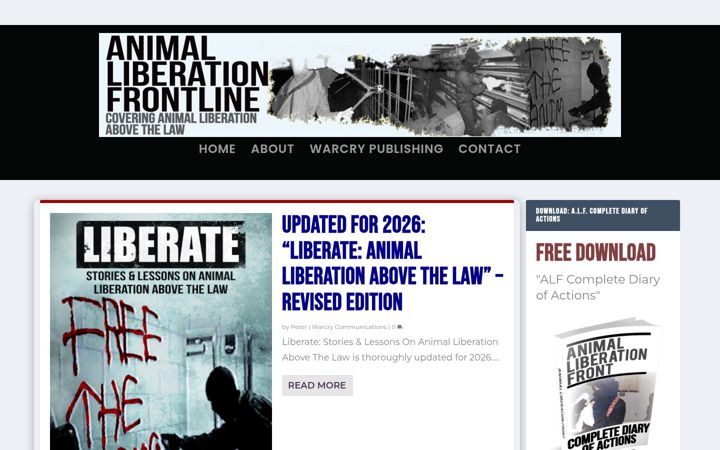 Screenshot of animalliberationfrontline.com