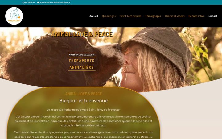 Screenshot van animalloveandpeace.fr
