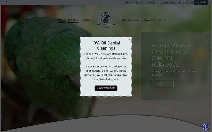 Screenshot of animalmedicalcenter-hollywood.com