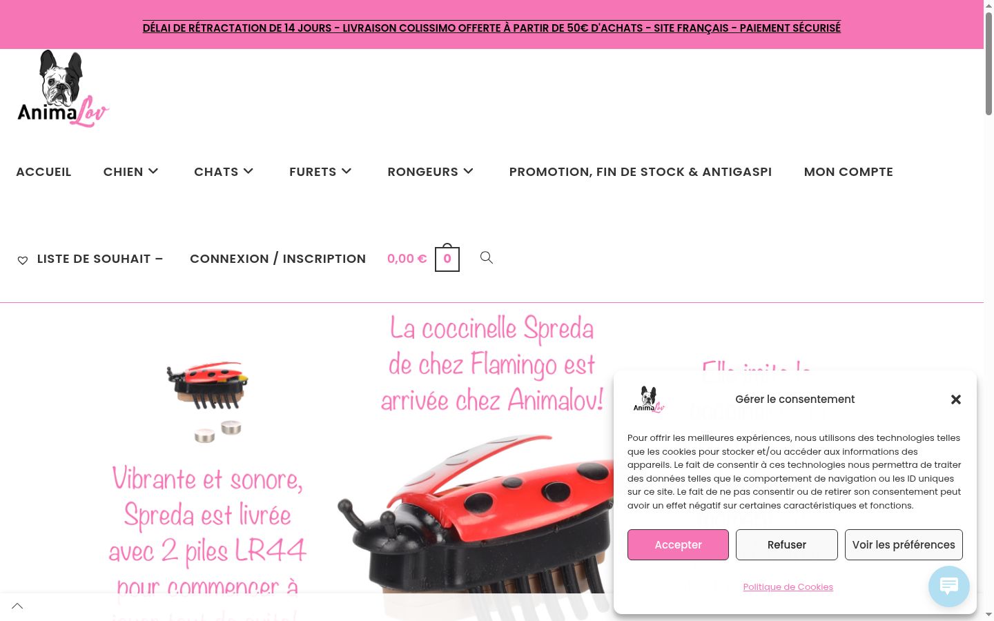 Screenshot of the consent banner shown before any interaction