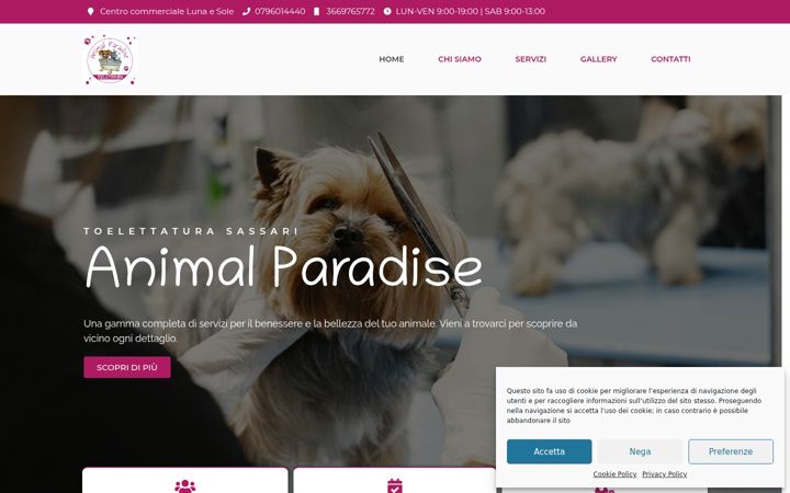 Screenshot of animalparadisetoelettatura.it