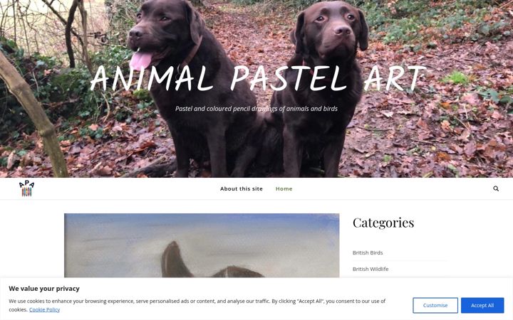 Screenshot of animalpastelart.co.uk