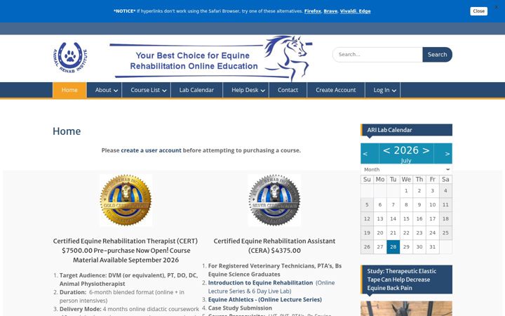 Ekraanipilt saidist animalrehabinstitute.com